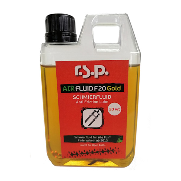 Productfoto van r.s.p. Airfluid F20 Gold Lubricant for FOX Suspensions - 250 ml