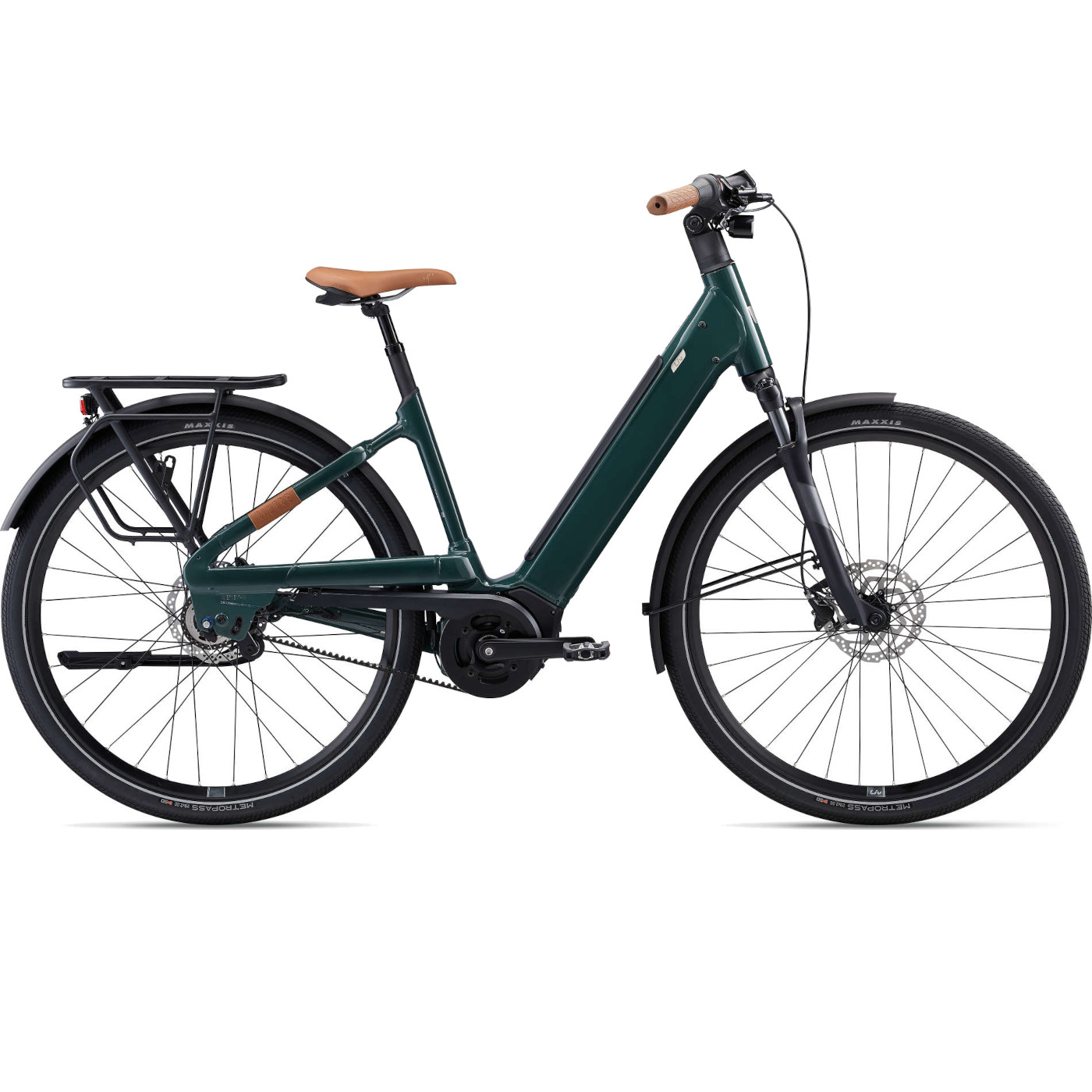 Picture of Liv ALLURE E+ 1 BD SPORT 500Wh - Easy Entry Electric City Bike - 2023 - trekking green