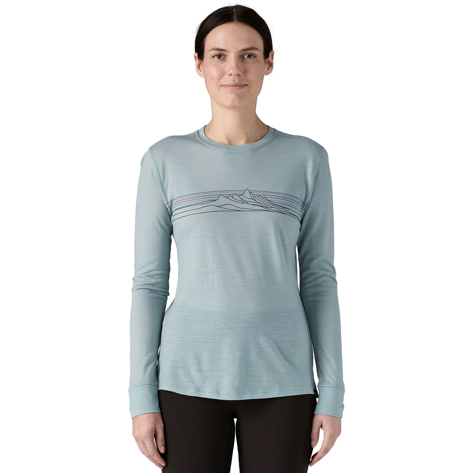 Produktbild von Patagonia Capilene Cool Merino Graphic Langarmshirt Damen - Strata Stripe: Thermal Blue