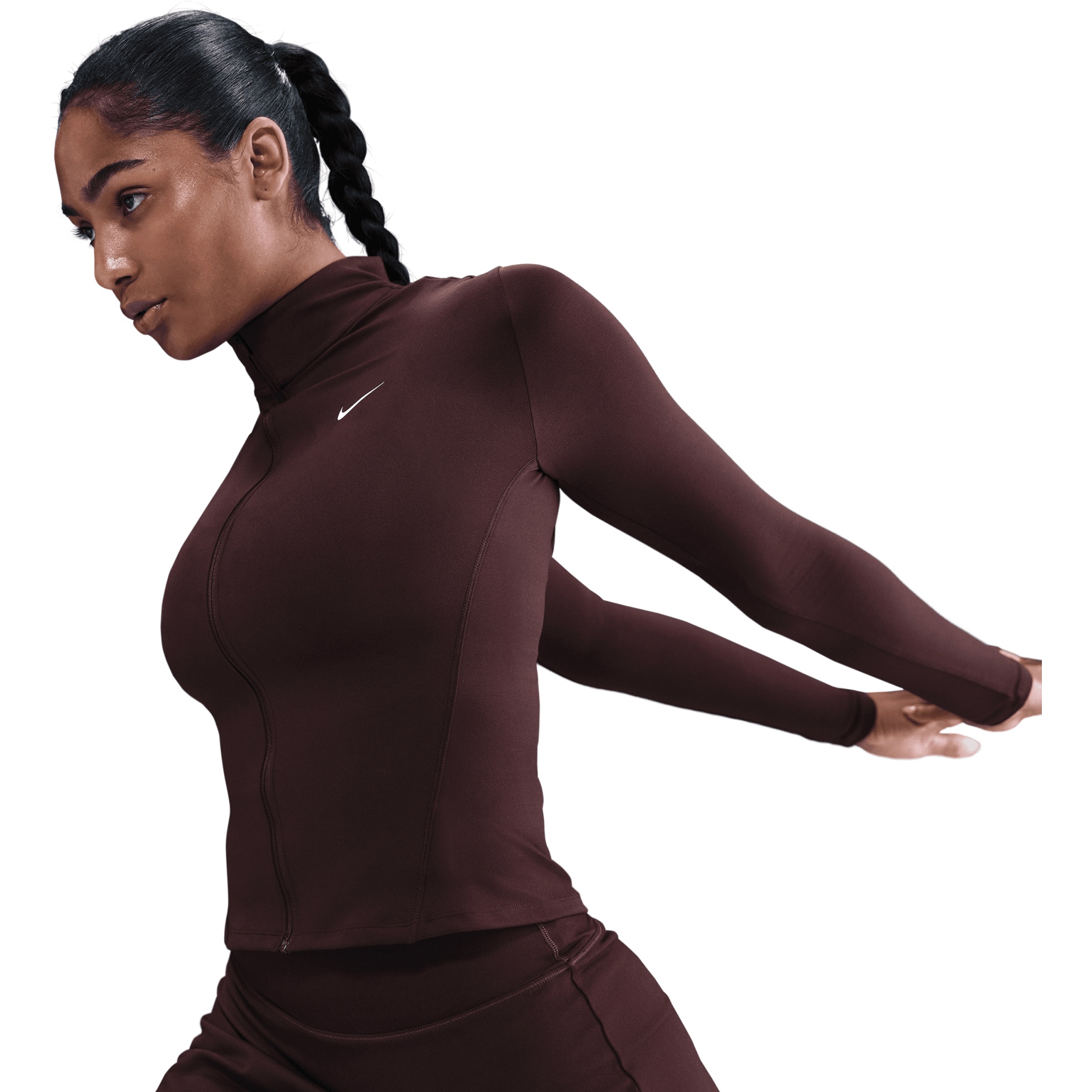 Nike One Dri-FIT Fitted Jacket Women - burgundy crush/white IM7046