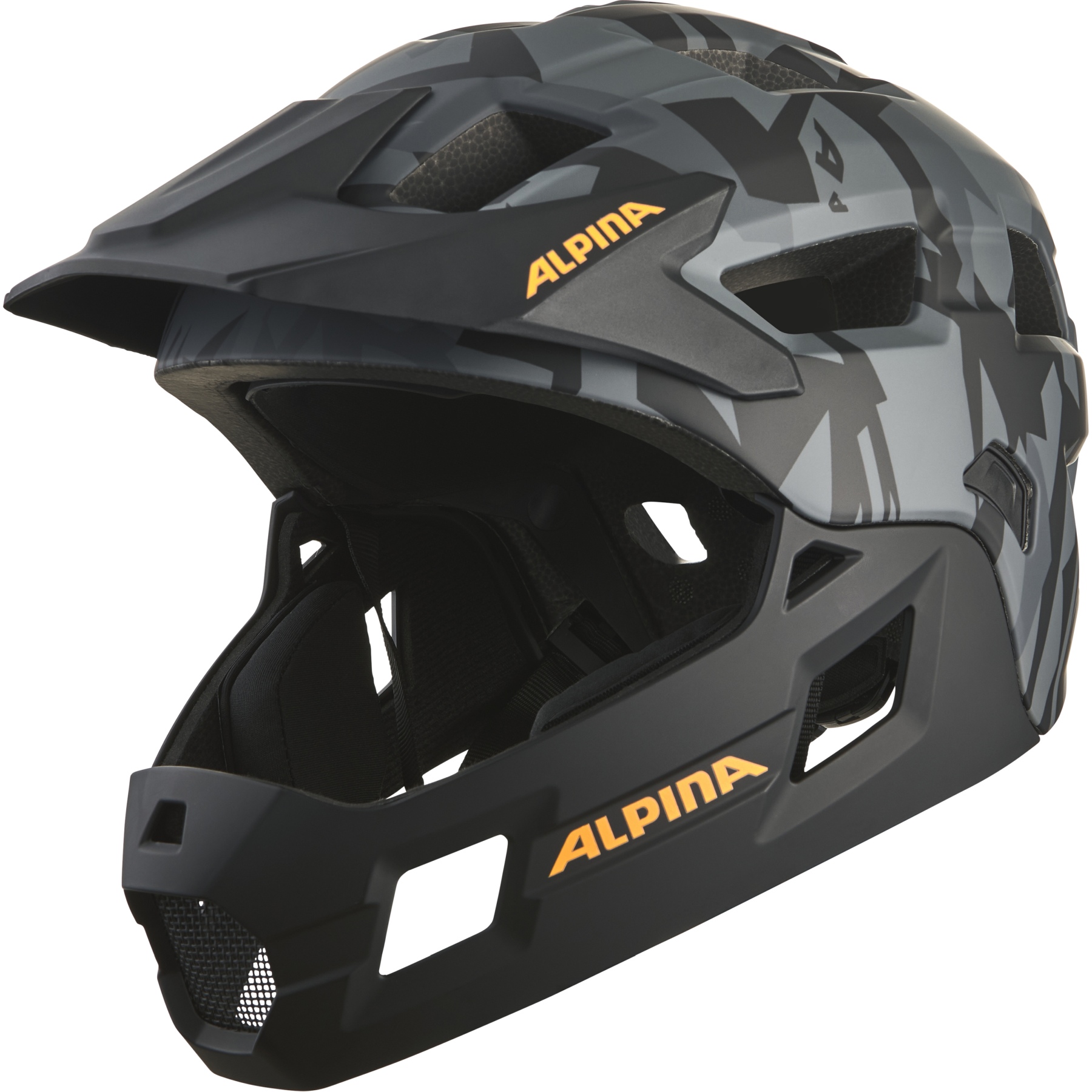 Productfoto van Alpina Rupi Integraalhelm Kinder - black-camo orange matt