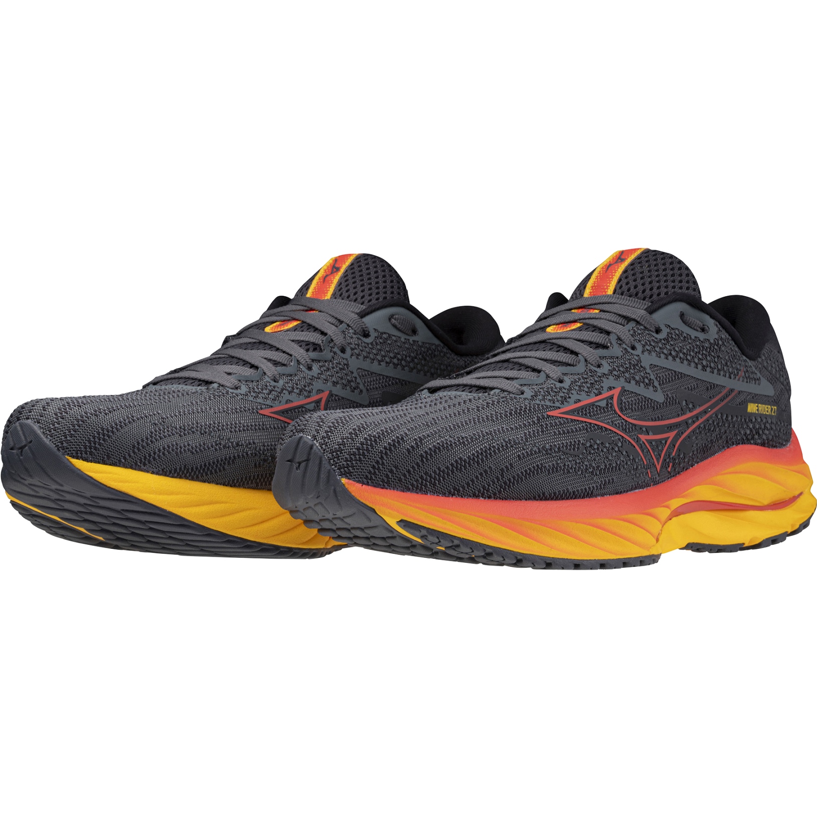 Picture of Mizuno Wave Rider 27 Running Shoes Men - Turbulence / Cayenne / Citrus