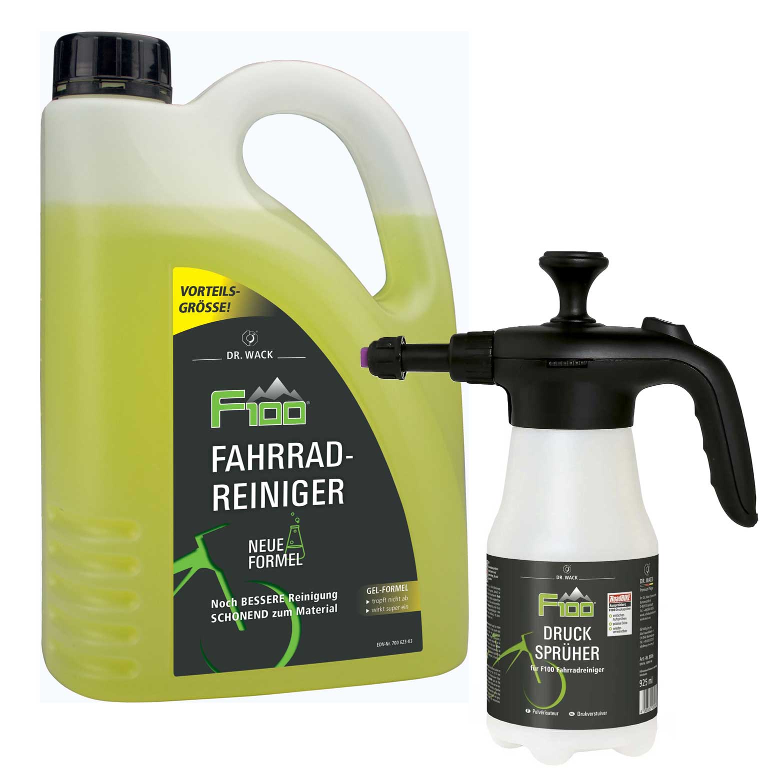 Productfoto van Dr. Wack F100 Bicycle-Cleaner Bundle - 2 Litre Canister with Pressure Sprayer