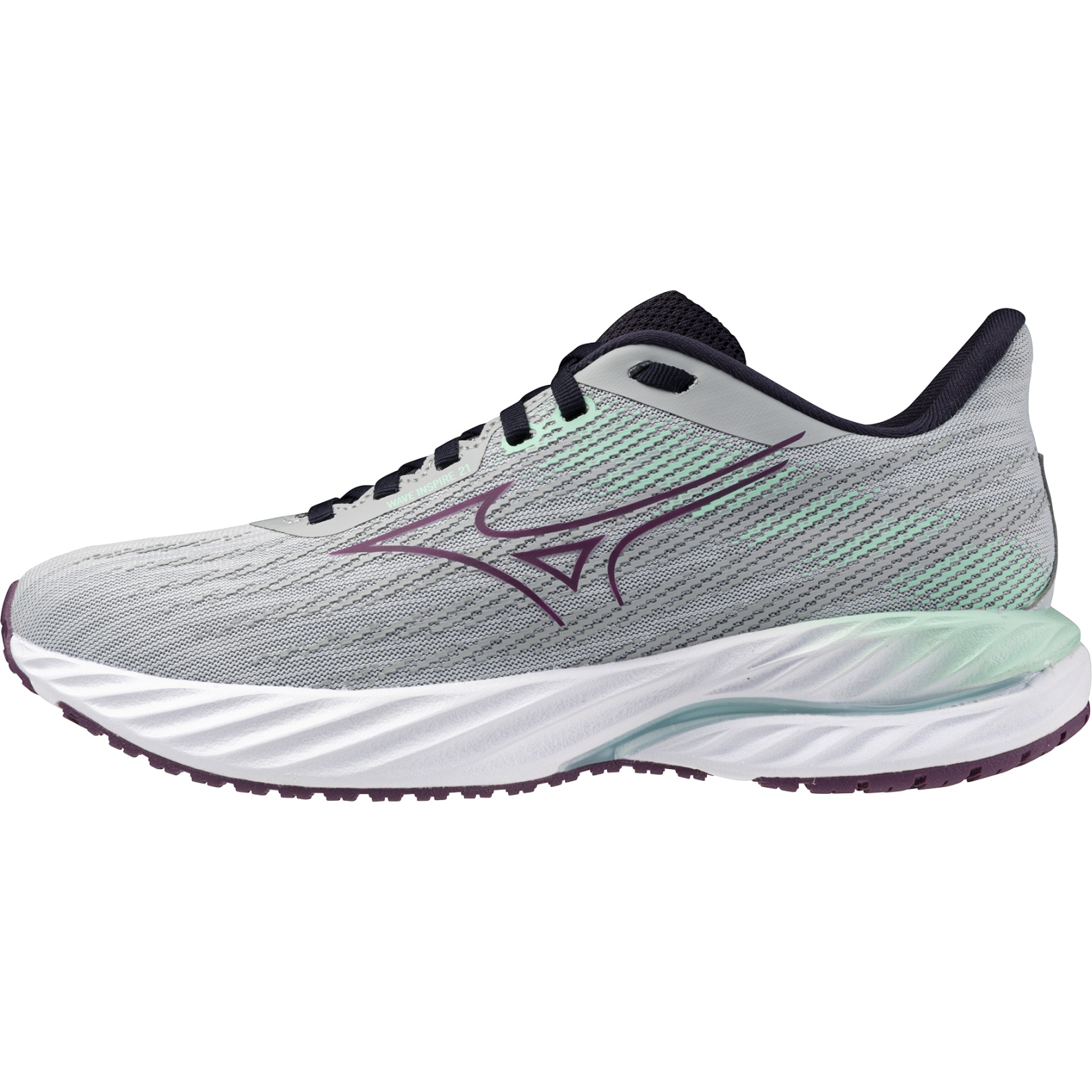 Produktbild von Mizuno Wave Inspire 21 Laufschuhe Damen - Pearl Blue/Dark Purple/Ice Green