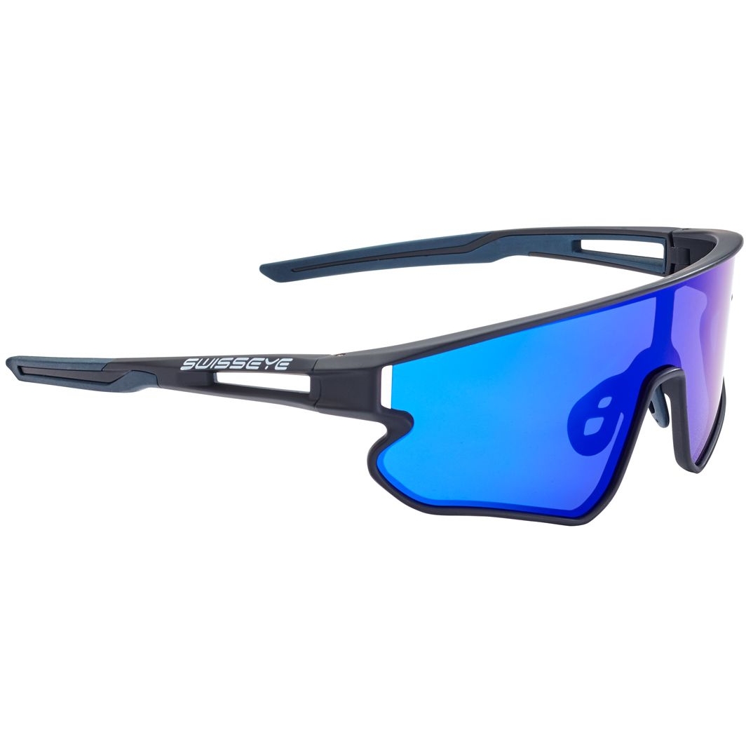 Productfoto van Swiss Eye Hurricane Glasses 13003 - Black Matt/Dark Blue - Blue Revo