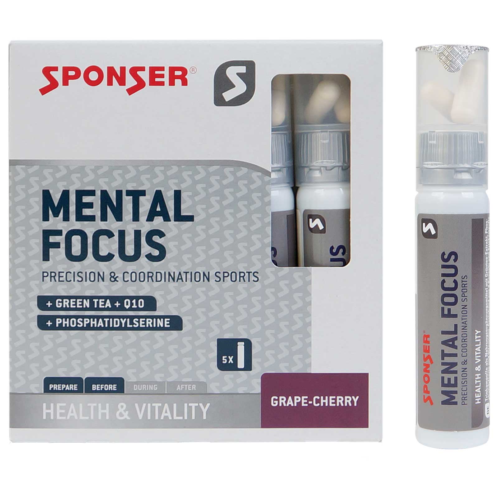 Picture of SPONSER Mental Focus - Food Supplement - 5x25ml + 2 Capsules