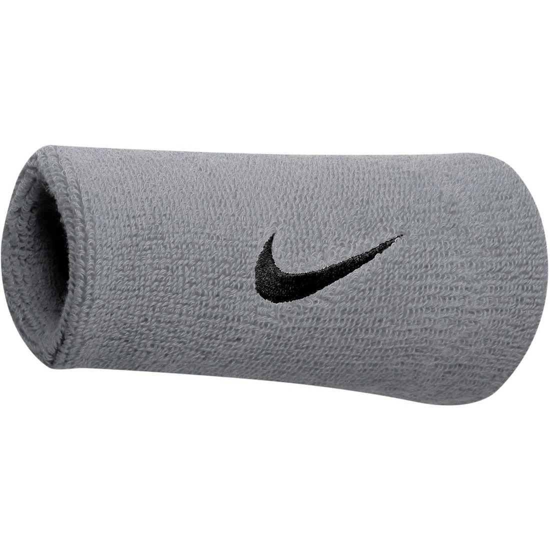 Picture of Nike Swoosh Doublewide Wristband - 2 Pack - matte silver/black 078