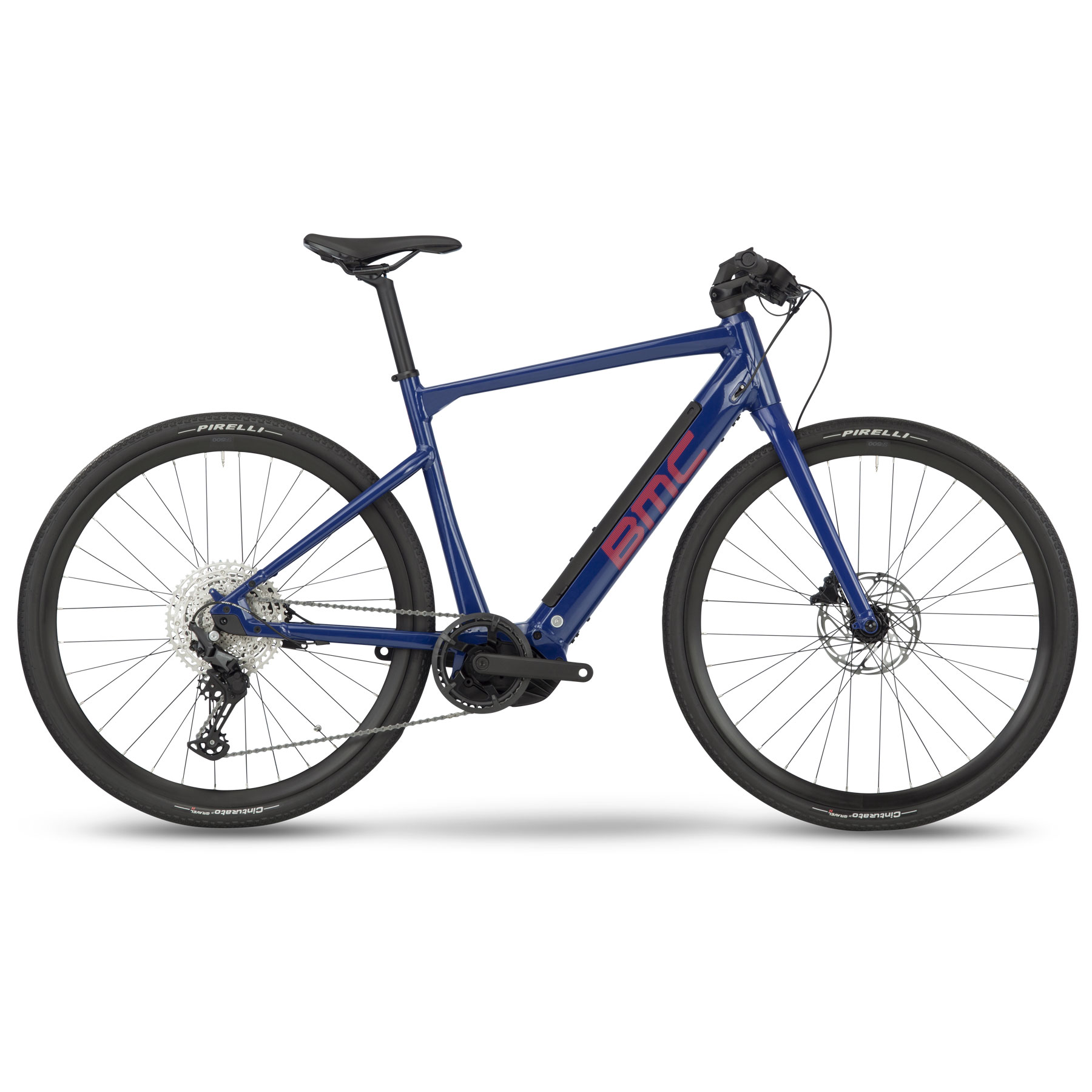 Picture of BMC ALPENCHALLENGE AMP AL ONE - Electric Fitness Bike - 2023 - ultramarine blue / neon red