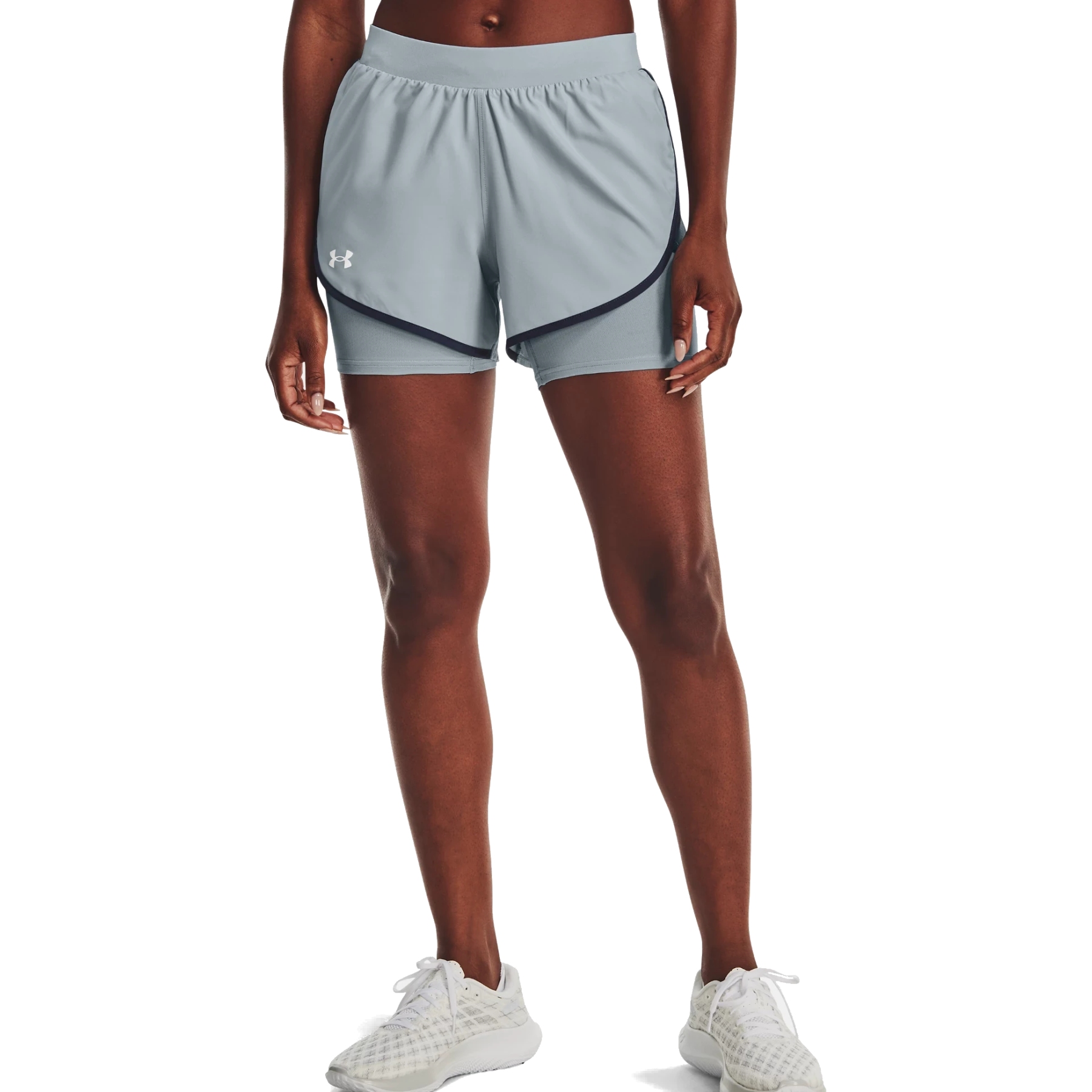 Productfoto van Under Armour UA Fly-By Elite 2-in-1 Short Dames - Harbor Blue/Reflective