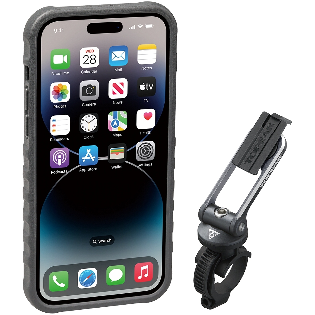 Produktbild von Topeak Ridecase für Apple iPhone 14 Pro Max Smartphone-Hülle mit Halterung - schwarz/grau