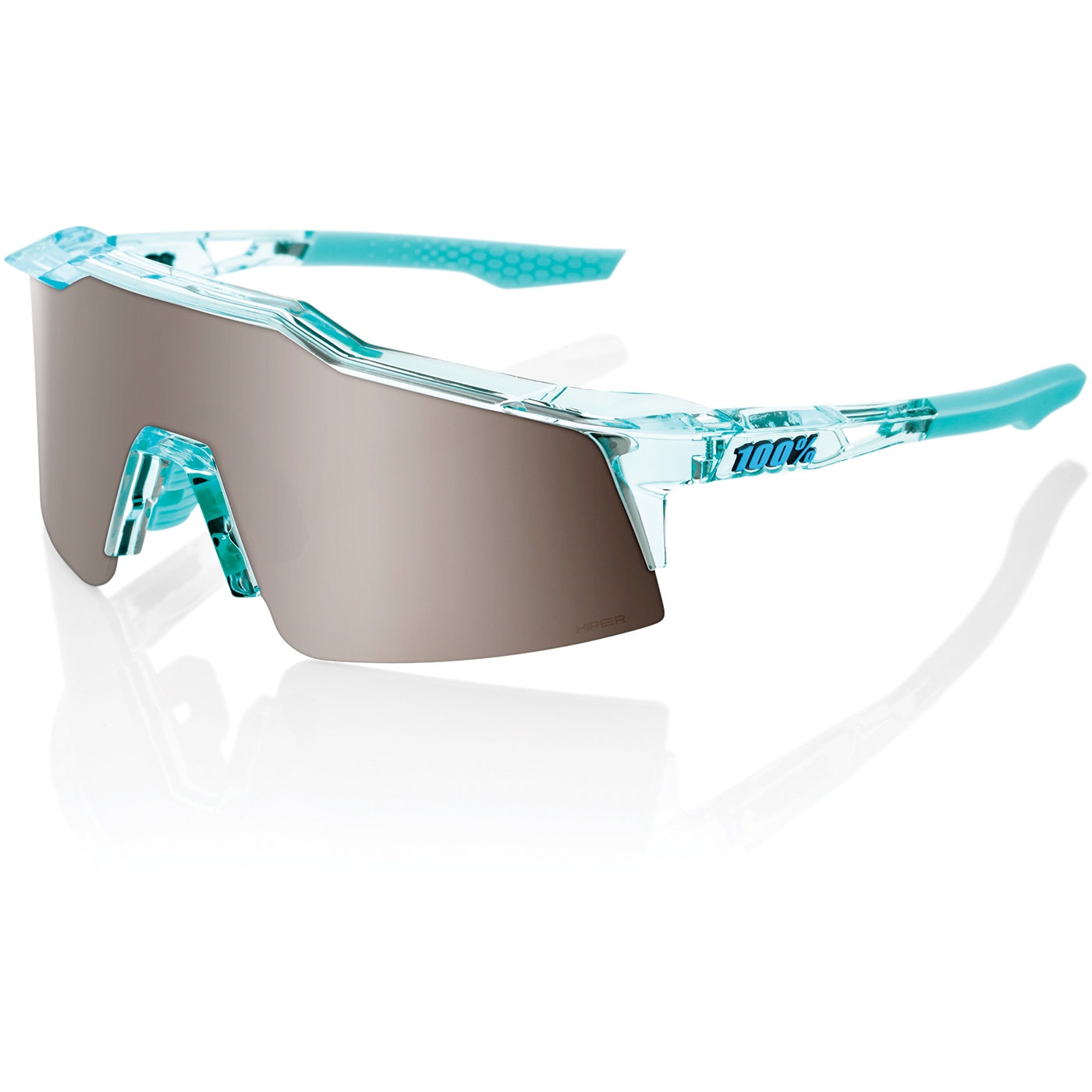 Picture of 100% Speedcraft SL Glasses - HiPER Mirror Lens - Polished Translucent Mint / Silver