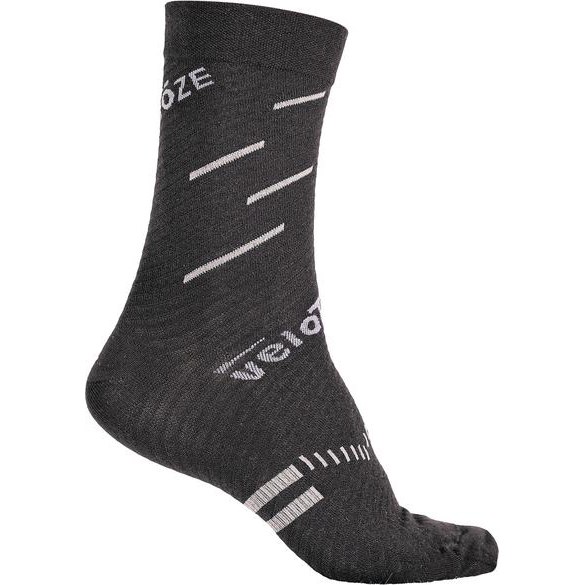 Produktbild von veloToze Merino Wolle Socken - Schwarz/Grau
