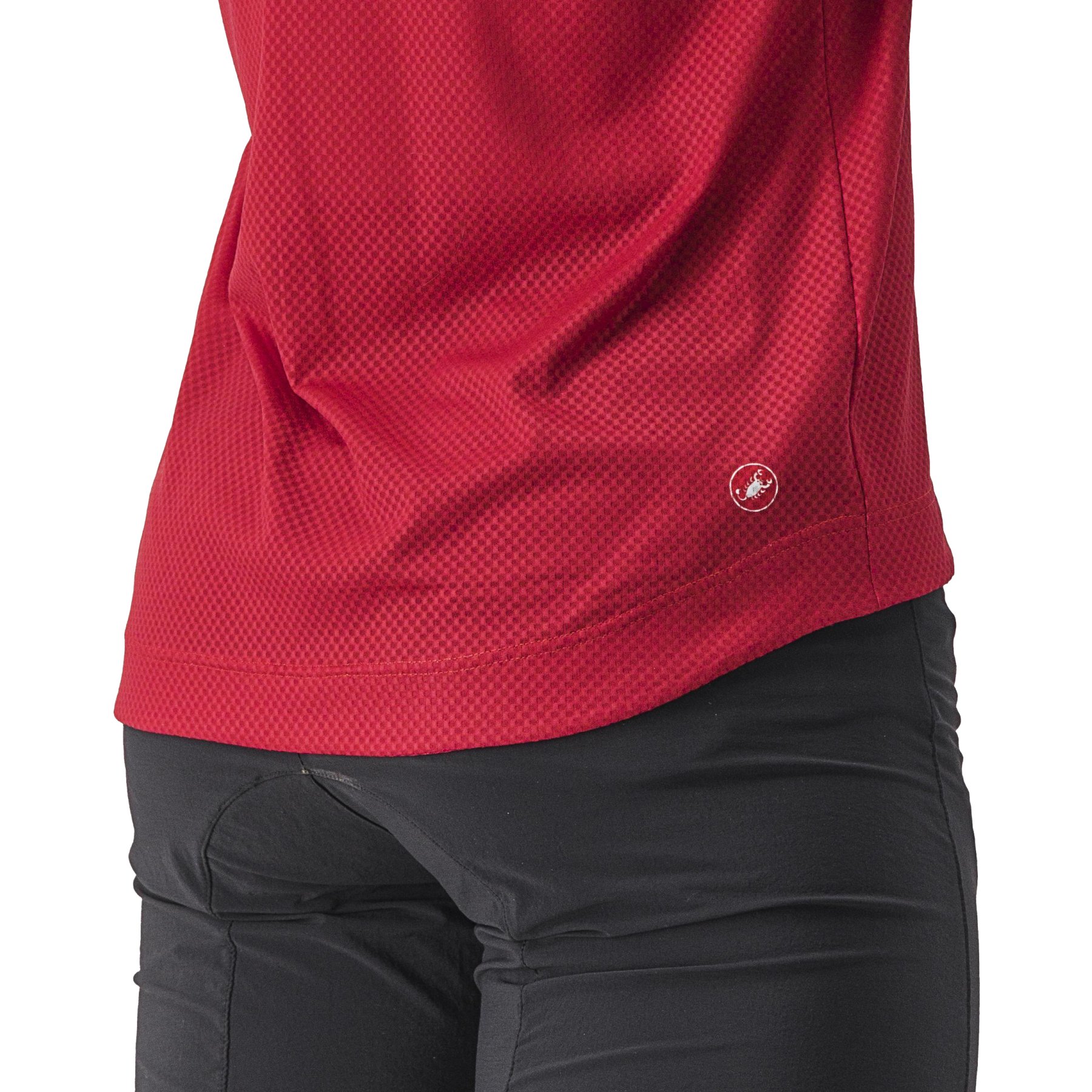 Maillot Cyclisme Castelli Homme Rouge - Taille S - Manches Longues Demi-zip - Occasion