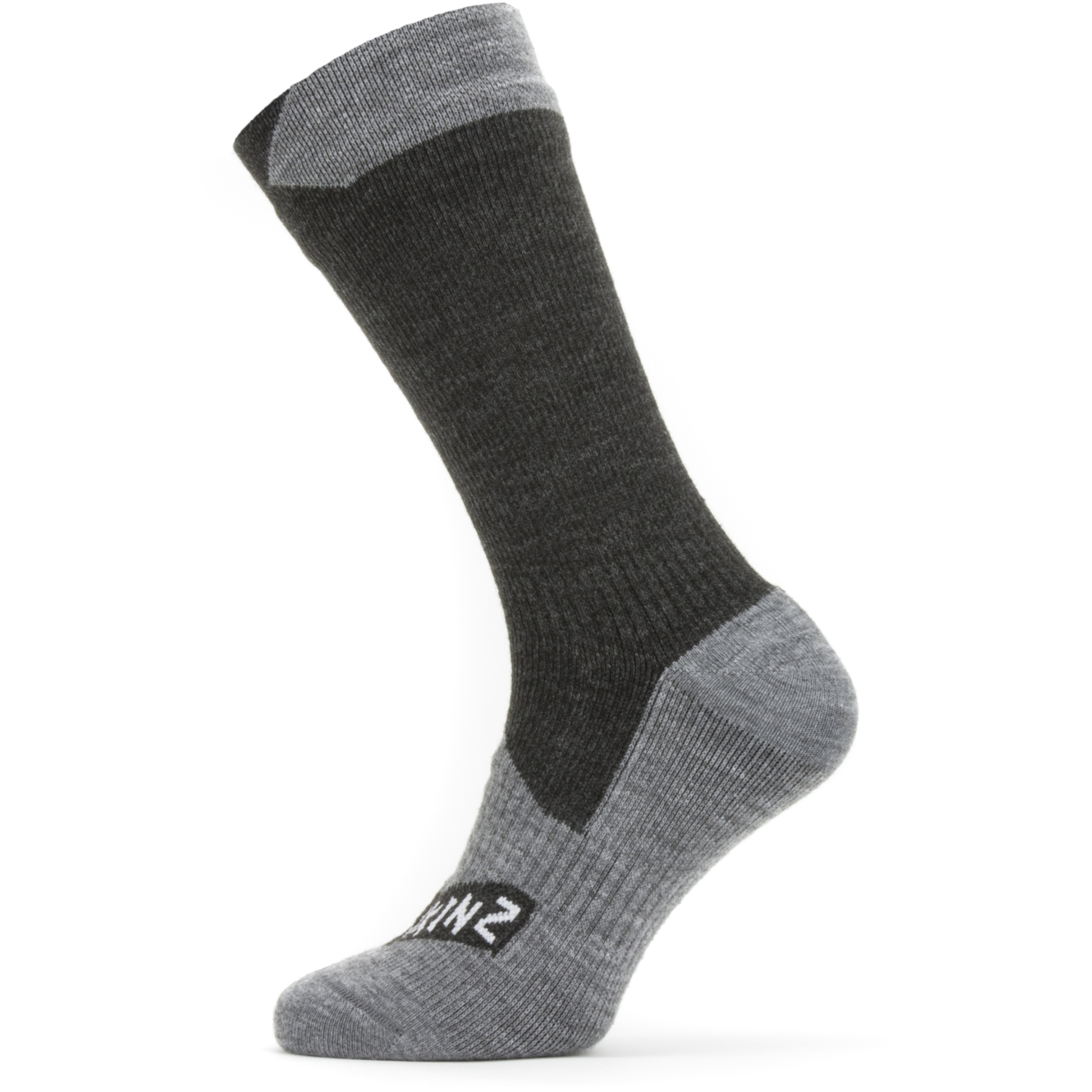Productfoto van SealSkinz Raynham Waterdichte Halflange Sokken Voor Alle Weersomstandigheden - Black/Grey Marl