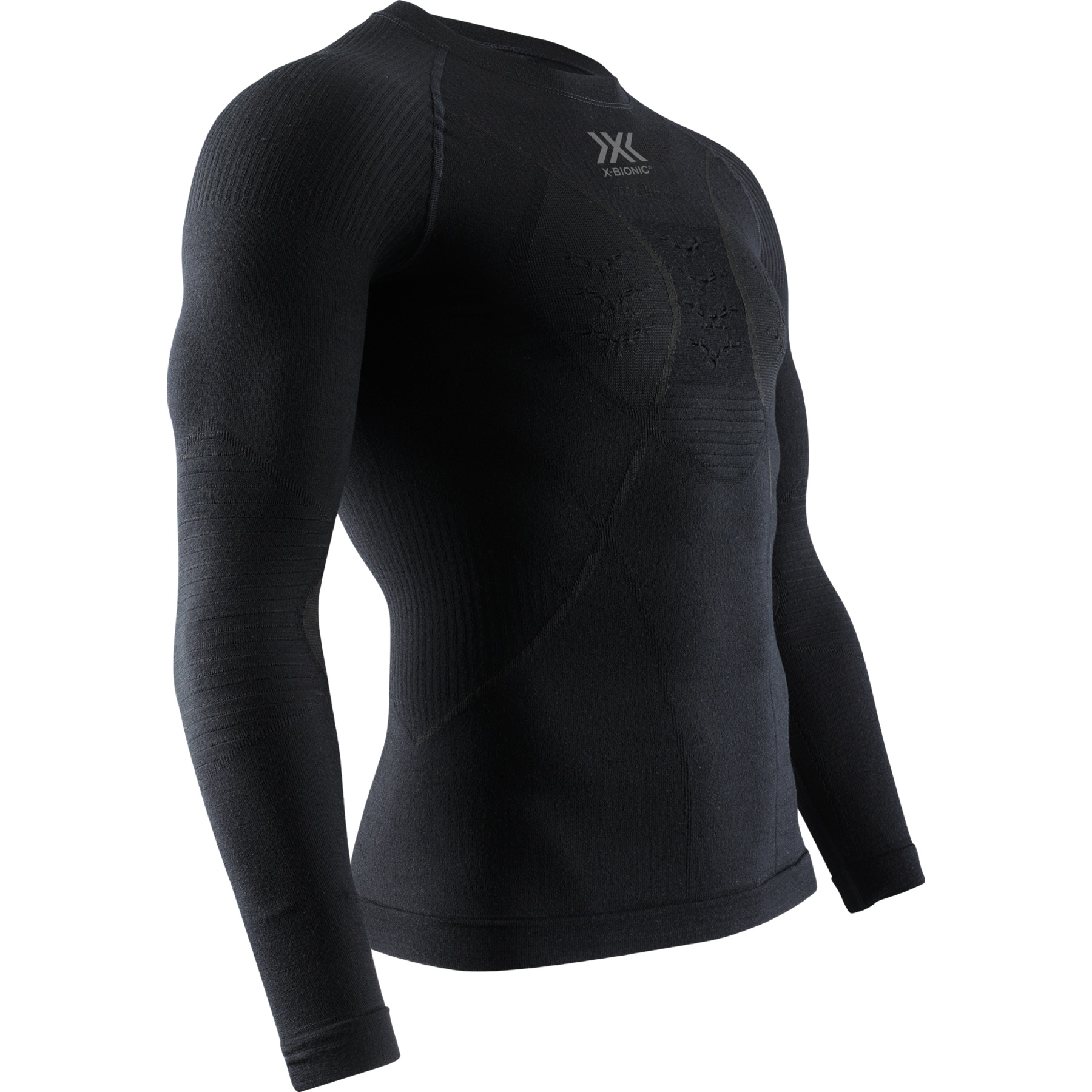 Produktbild von X-Bionic Merino Langarmunterhemd Herren - schwarz/schwarz
