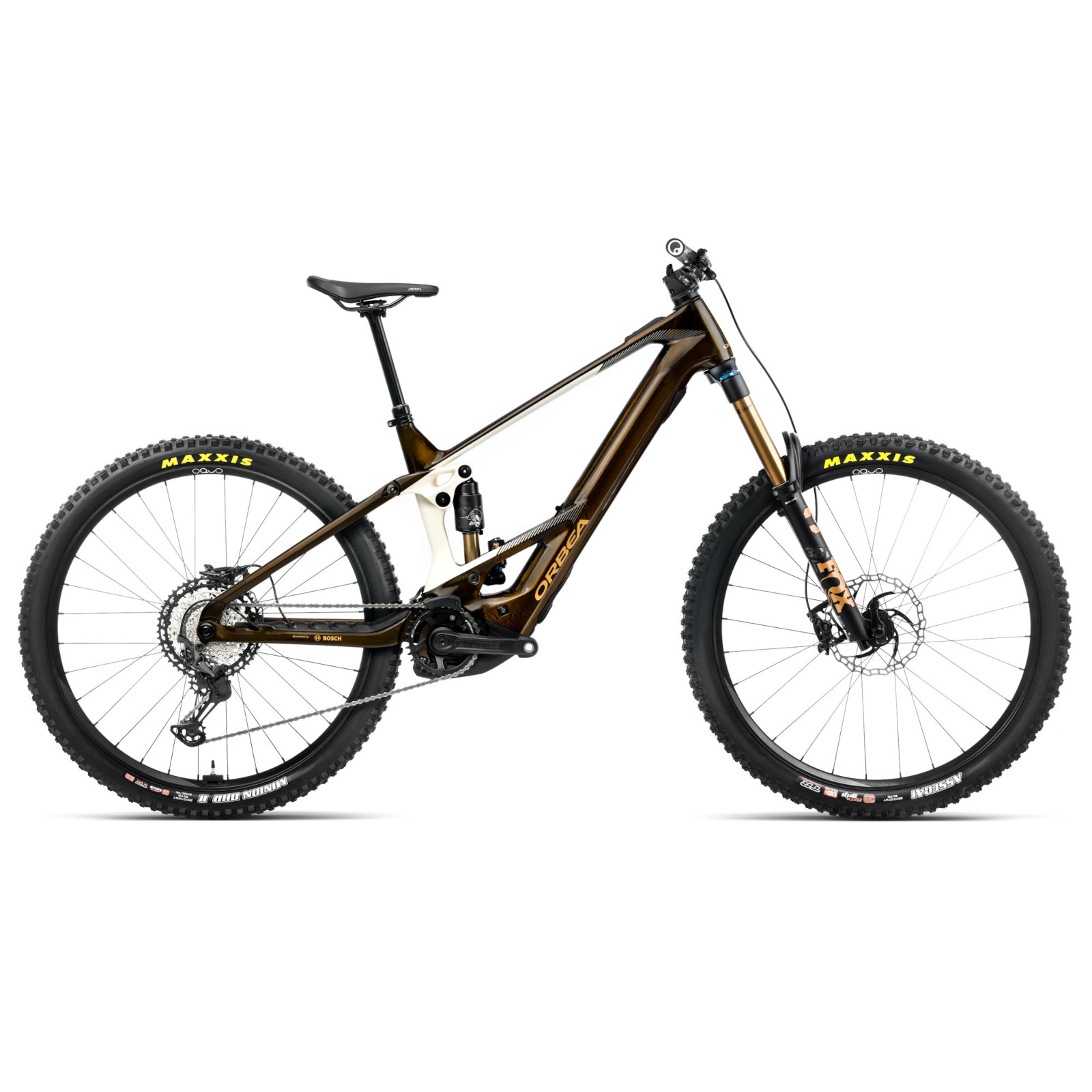 Produktbild von Orbea WILD M-TEAM - 750Wh E-MTB - 2025 - Caramel Carbon View (gloss) - Cream White (matt)