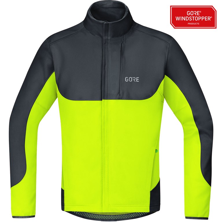 Picture of GOREWEAR C5 GORE® WINDSTOPPER® Thermo Trail Jacket - black/neon yellow 9908