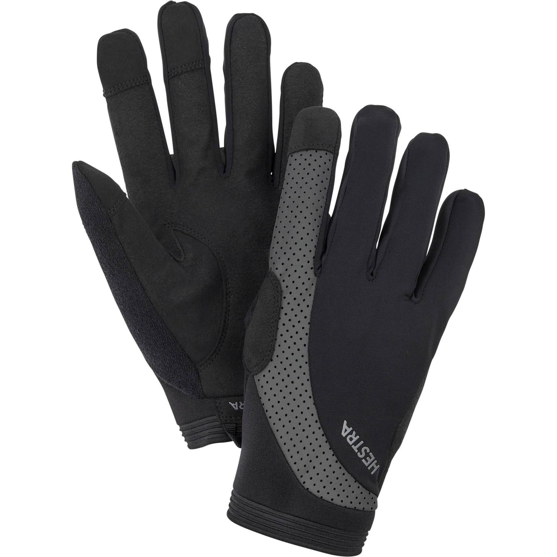 Picture of Hestra Apex Reflective Long Finger Bike Gloves - black