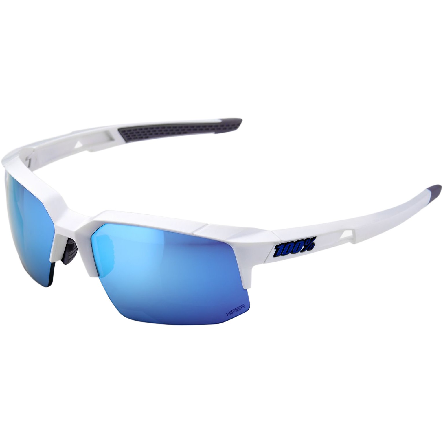 Image of 100% Speedcoupe Glasses - HiPER HD Multilayer Mirror Lens - Iceberg Blue Mirror/Matte White + Clear