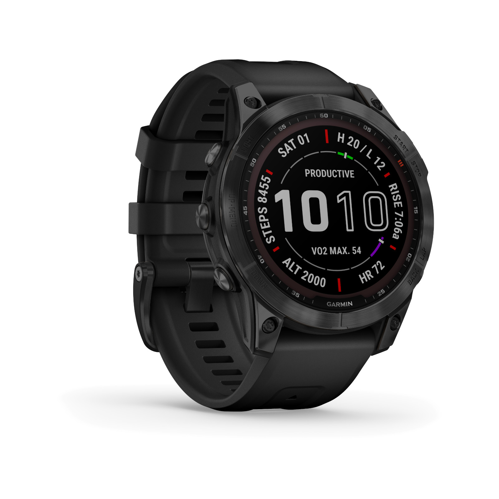 Produktbild von Garmin fenix 7 Sapphire Solar GPS Smartwatch - schwarz - DLC-Titan