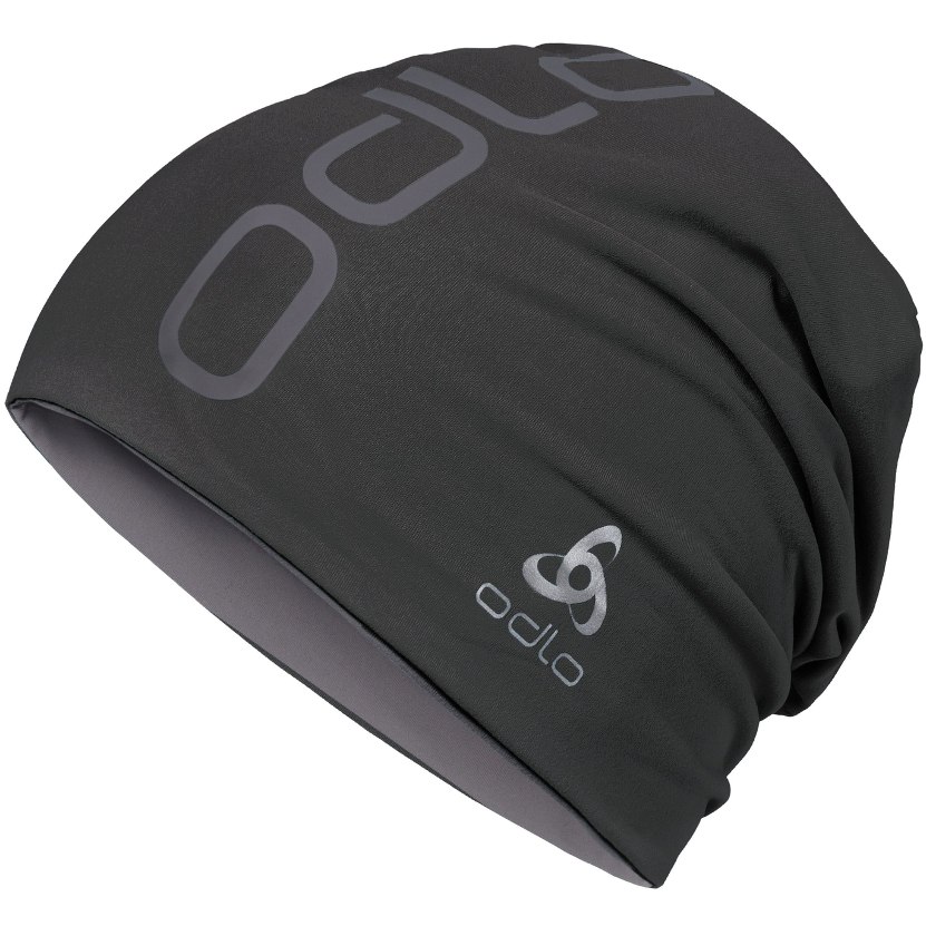 Picture of Odlo Reversible Hat - black - odlo steel grey
