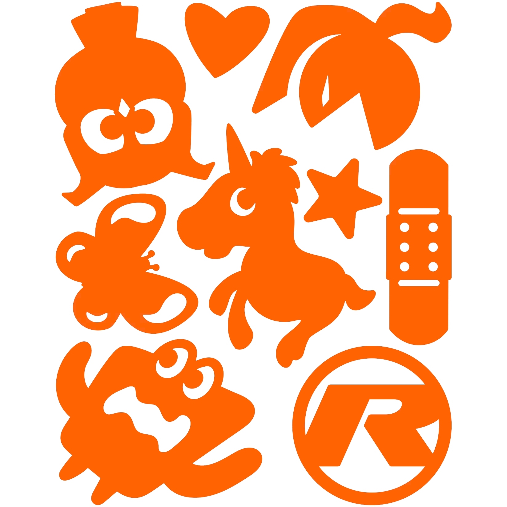 rie:sel design re:flex kids - Reflective Frame Sticker Set - charm orange