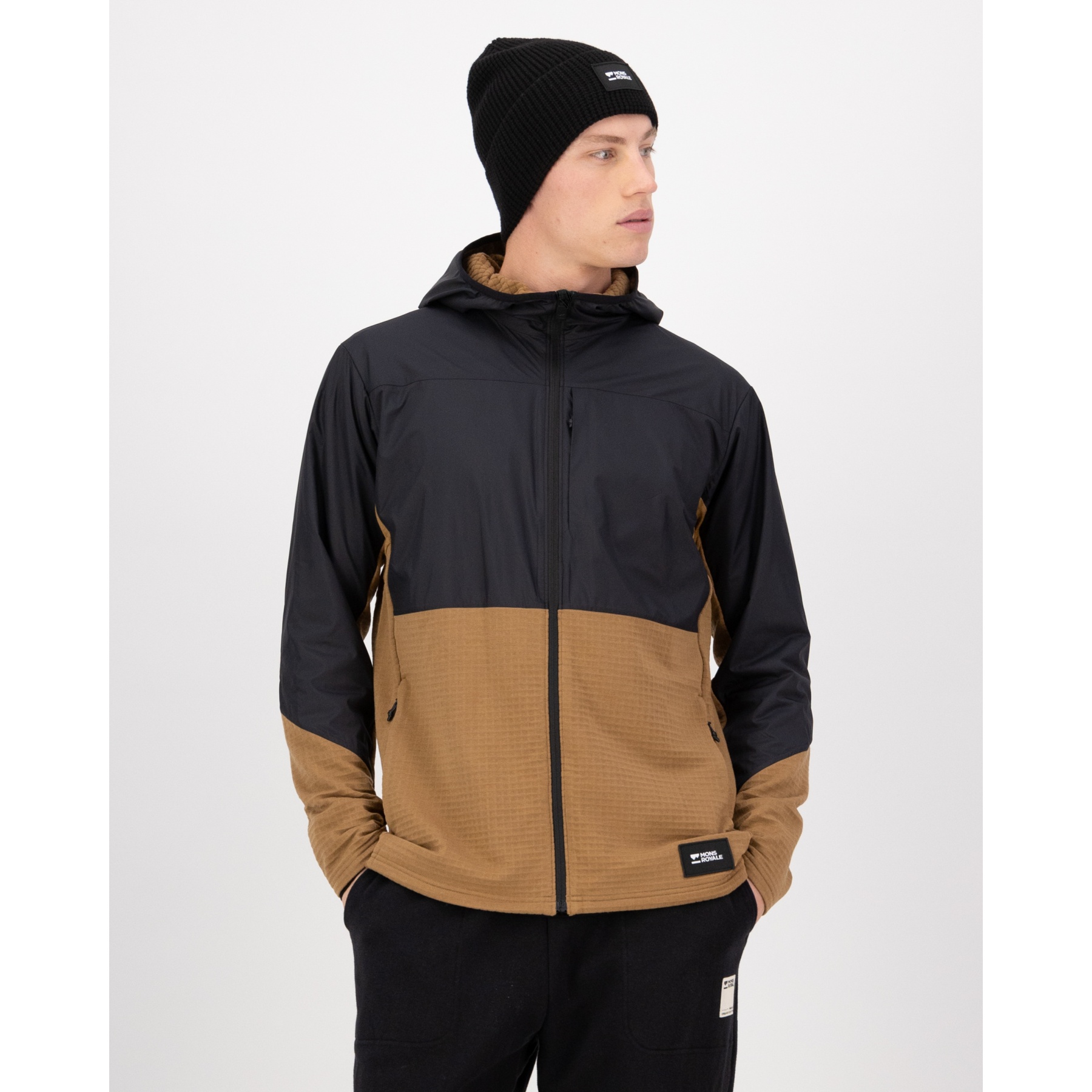 Chemise pour hommes avec col montant et fermeture éclair - sportive et