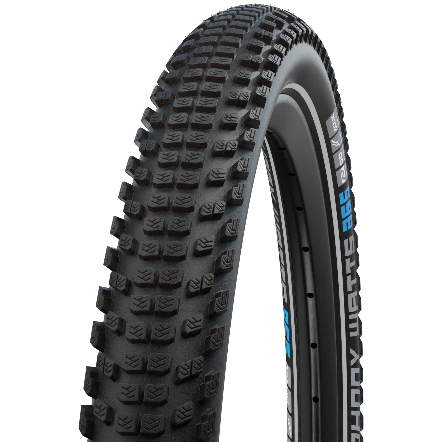 Photo produit de Schwalbe Pneu à Tringle Souple - Johnny Watts 365 - Addix 4season | DD (Race Guard) | ECE-R75 - 27.5x2.35&quot; | Black Reflex