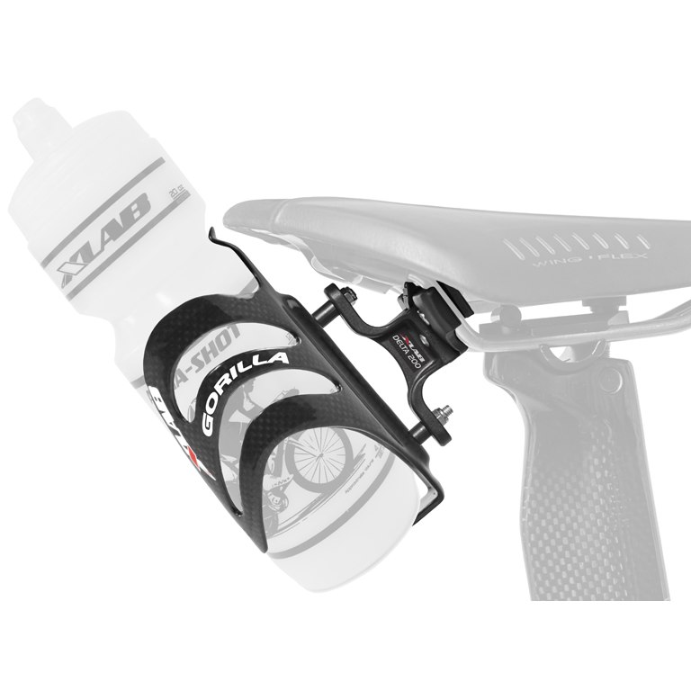 XLAB Delta 200 Adaptor + Gorilla Carbon Bottle Cage - black