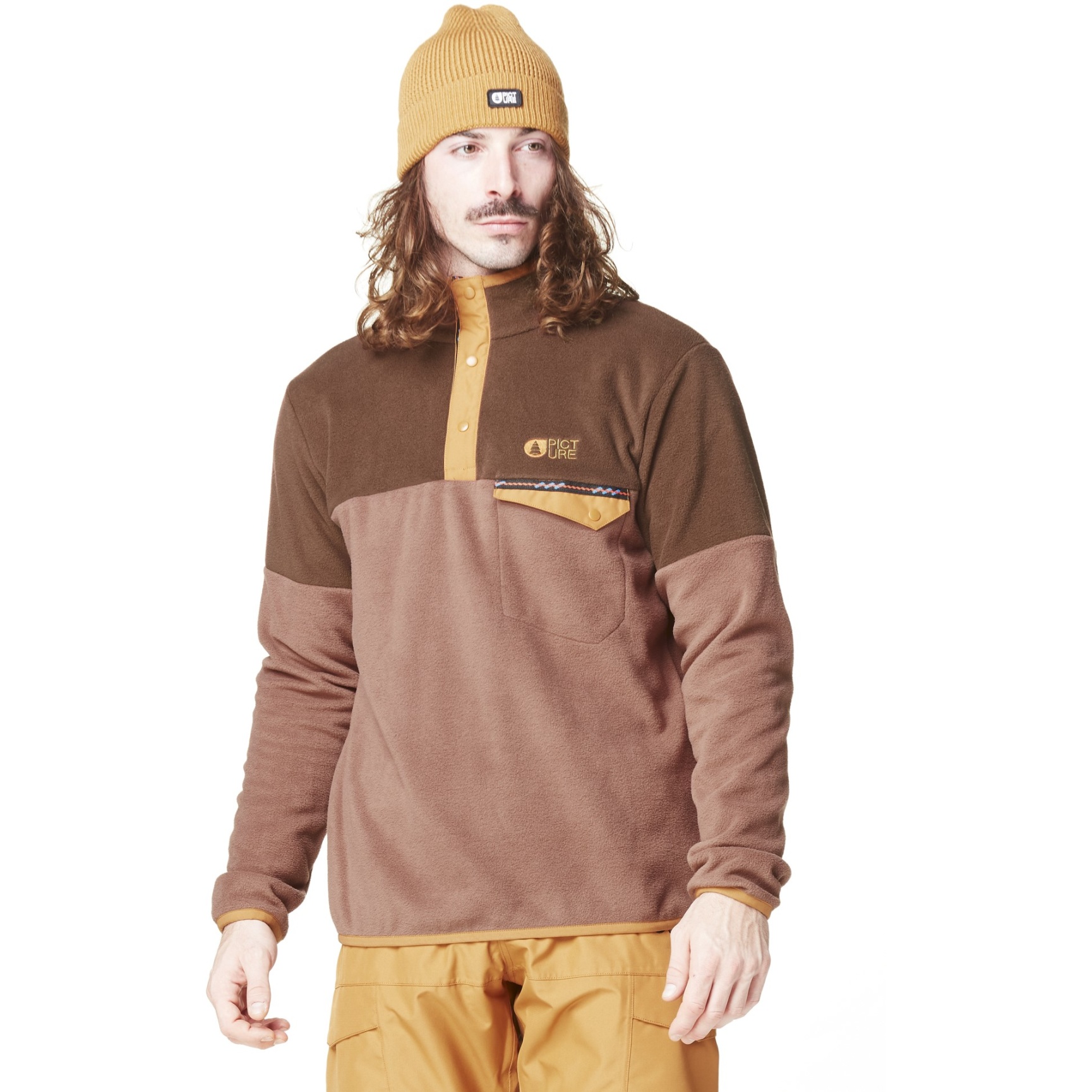 Bild von Picture Arcca 1/4 Fleecepullover Herren - Cocoa Brown Chicory Coffee