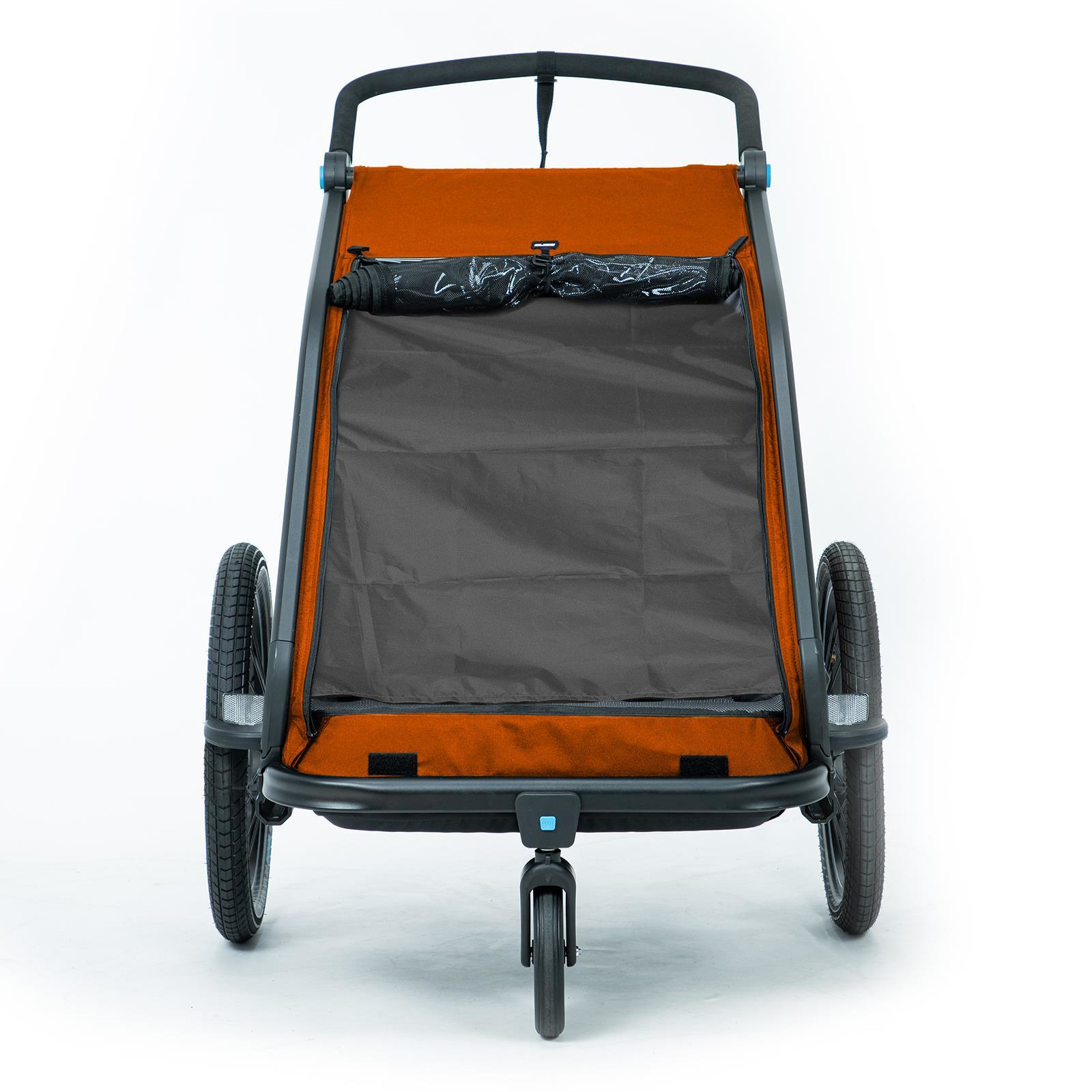 Wike Premium Double Bike Child Trailer - Orange/Grey (Walk Jogging