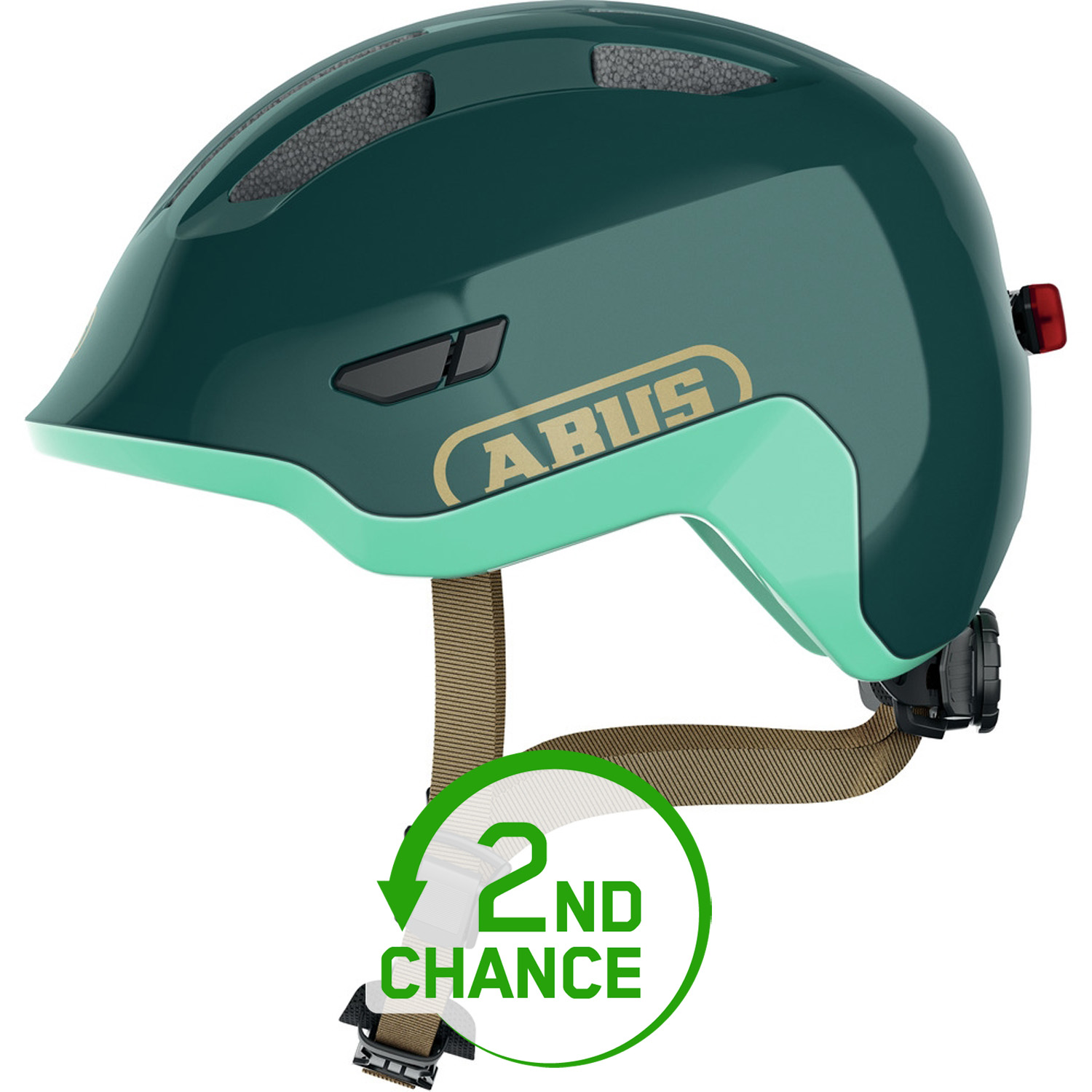 Picture of ABUS Smiley 3.0 ACE LED Kids Helmet - royal green - 2nd Choice