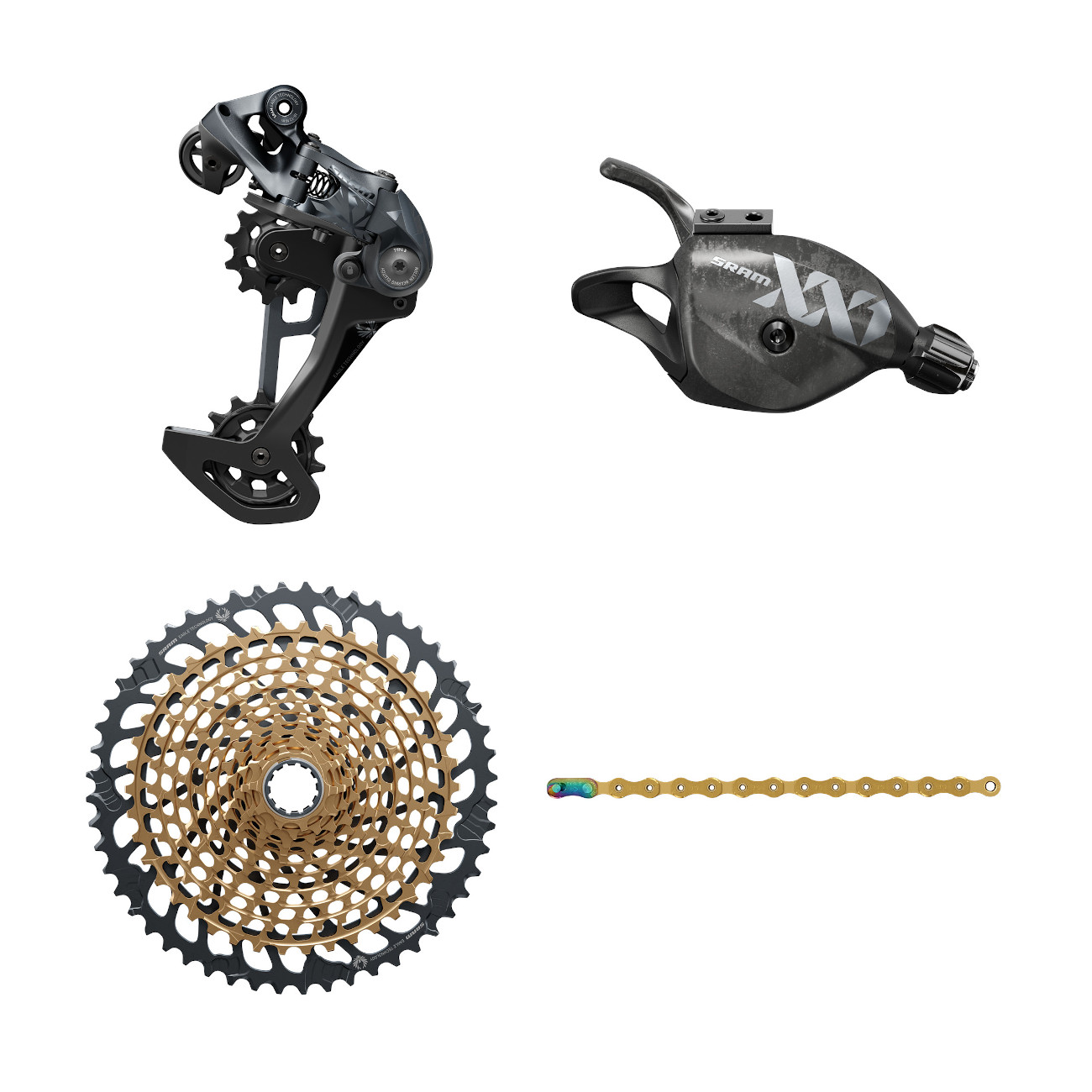Picture of SRAM XX1 Eagle 1x12-speed Upgrade Kit - Trigger Shifter - 10-52 t. XG-1299 Cassette - Gold