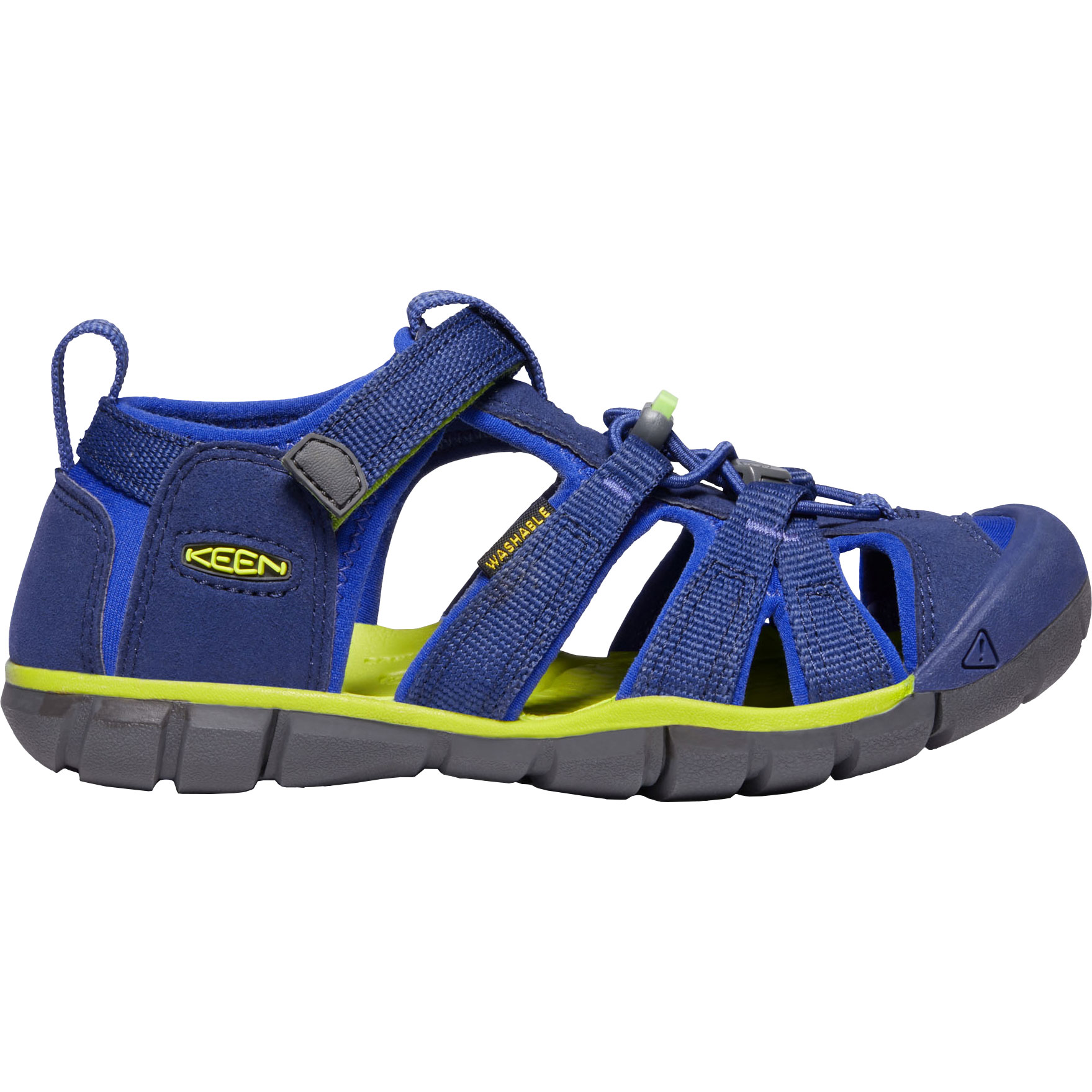 Picture of KEEN Seacamp II CNX Youth Sandal - Blue Depths / Chartreuse