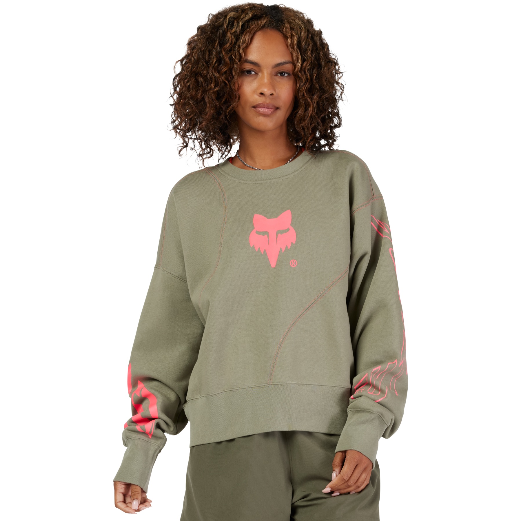 Productfoto van FOX Elevated Oversized Fleece Sweatshirt Dames - adobe