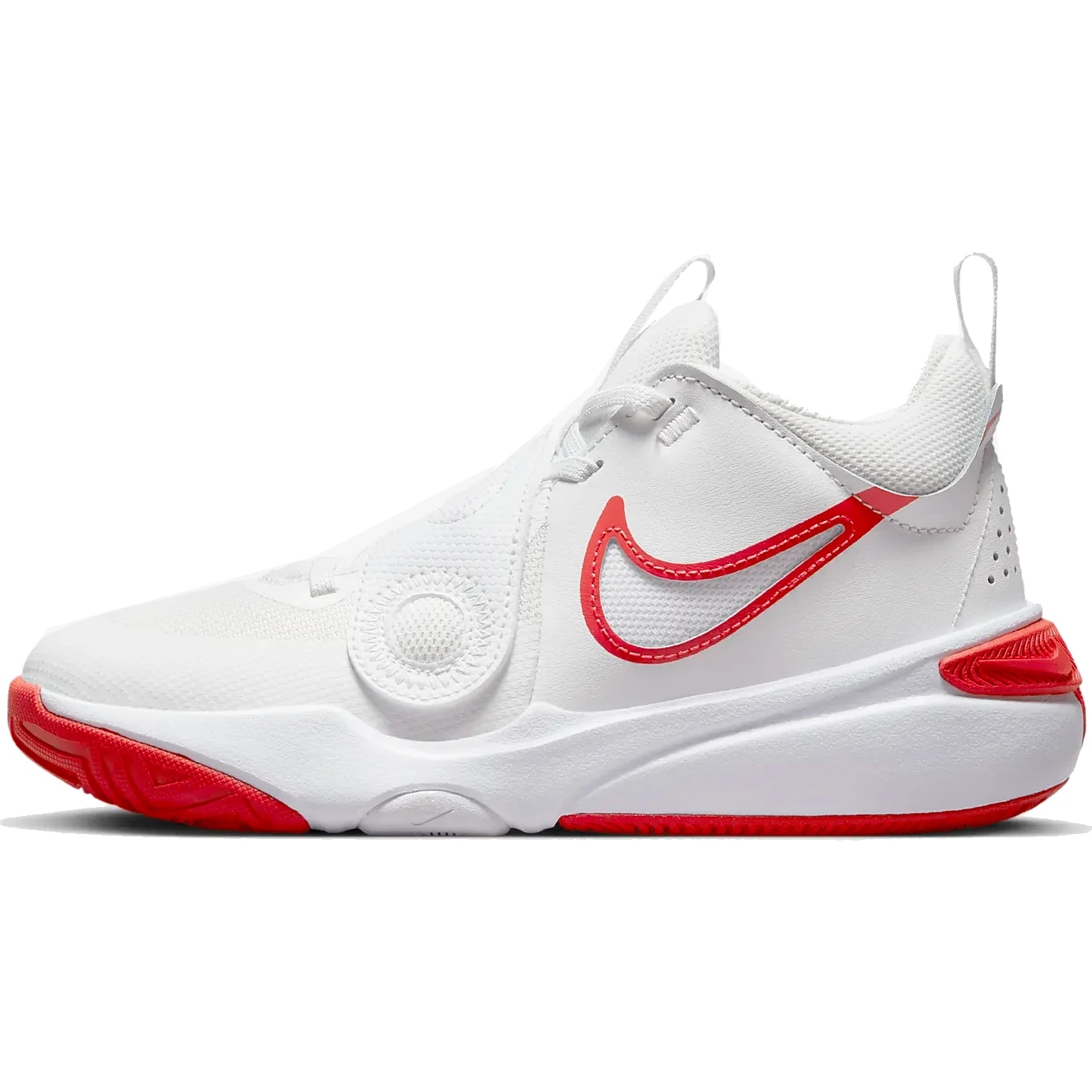 Productfoto van Nike Team Hustle D 11 Basketballschoenen voor Kinderen - summit white/track red-white DV8996-102