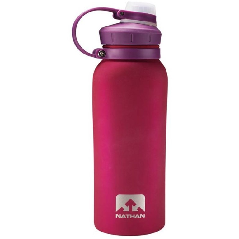 Picture of Nathan Sports HammerHead Steel Bottle Rubberized 532ml - Sangria
