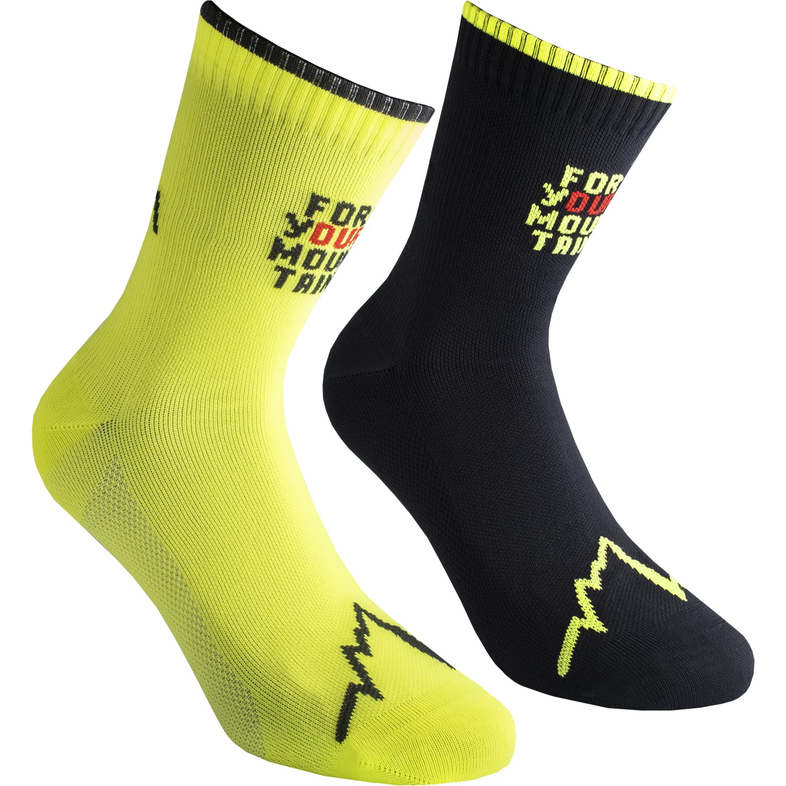 Image of La Sportiva For Your Mountain Socks - Black/Neon