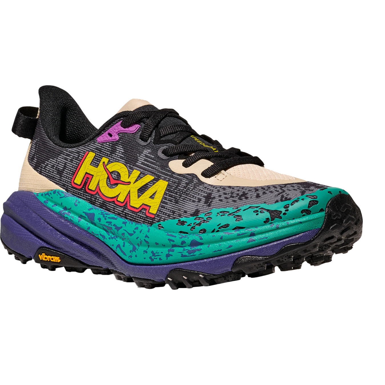 Kuva tuotteesta Hoka Speedgoat 6 Juoksukengät Miehet - oatmeal / mountain iris