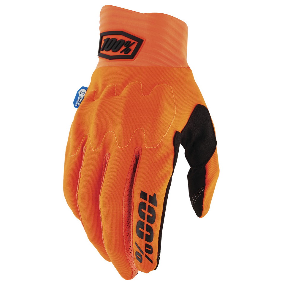 Productfoto van 100% Cognito Smart Shock Handschoenen - Oranje/Zwart