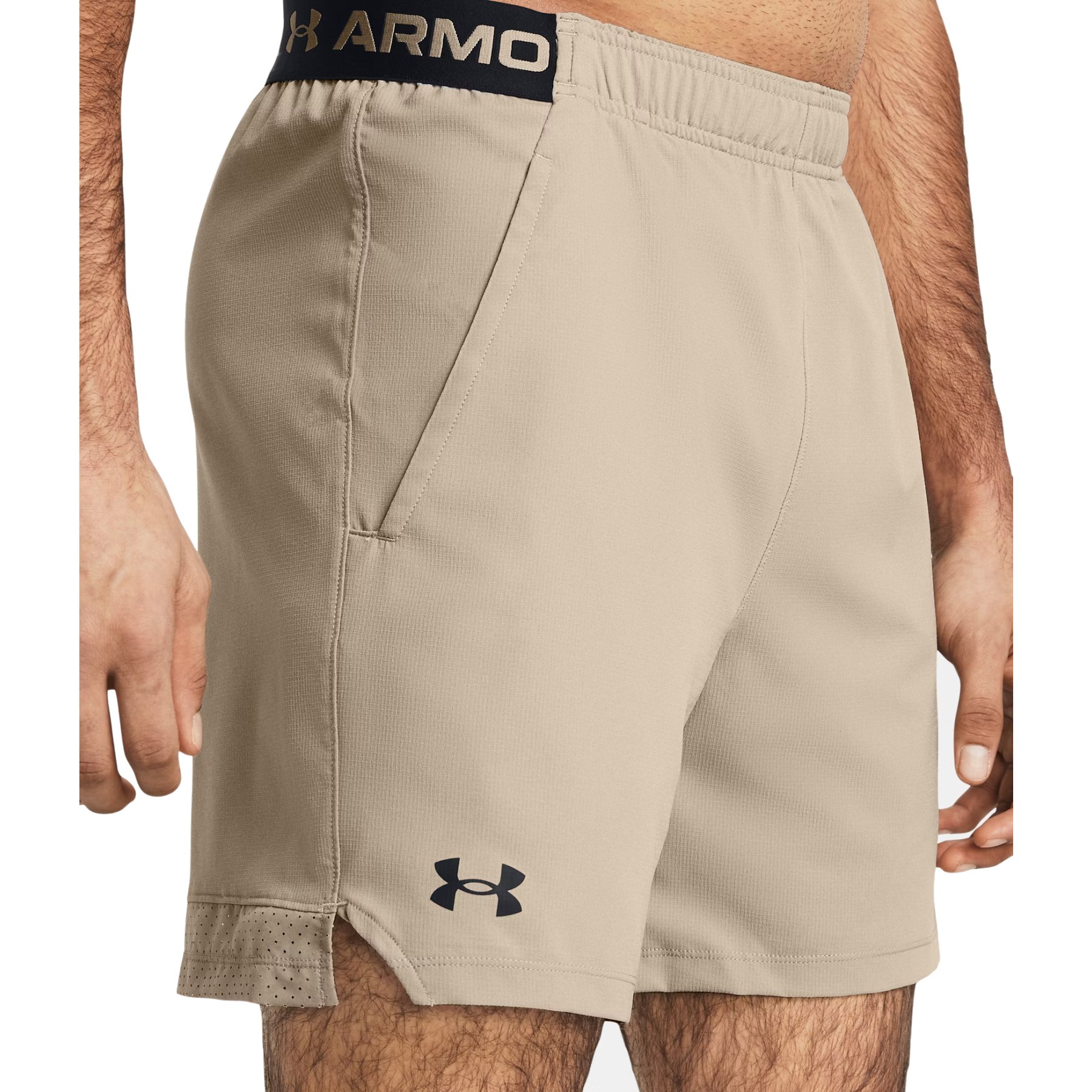 Picture of Under Armour UA Vanish Woven 6&quot; Shorts Men - Timberwolf Taupe/Black