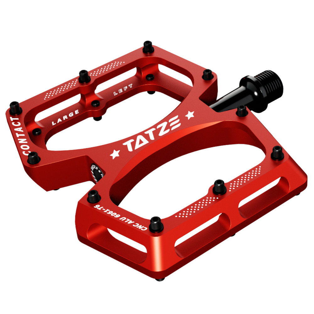 Productfoto van Tatze CONTACT CNC - MTB Flat Pedals - Large - red