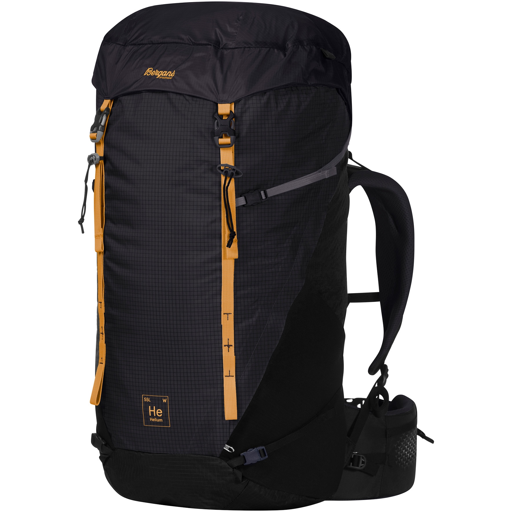 Picture of Bergans Helium V5 55L Backpack - dark shadow grey/black/golden yellow