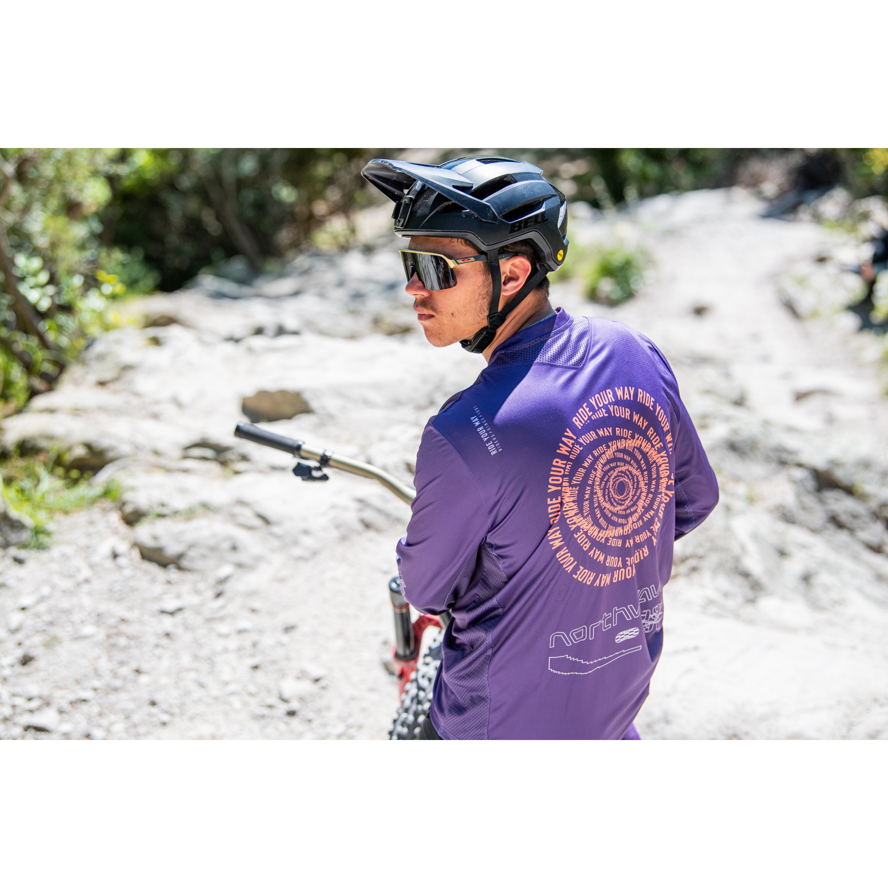 Northwave Maglia a Maniche Lunghe Uomo Edge dark purple/arancione 128