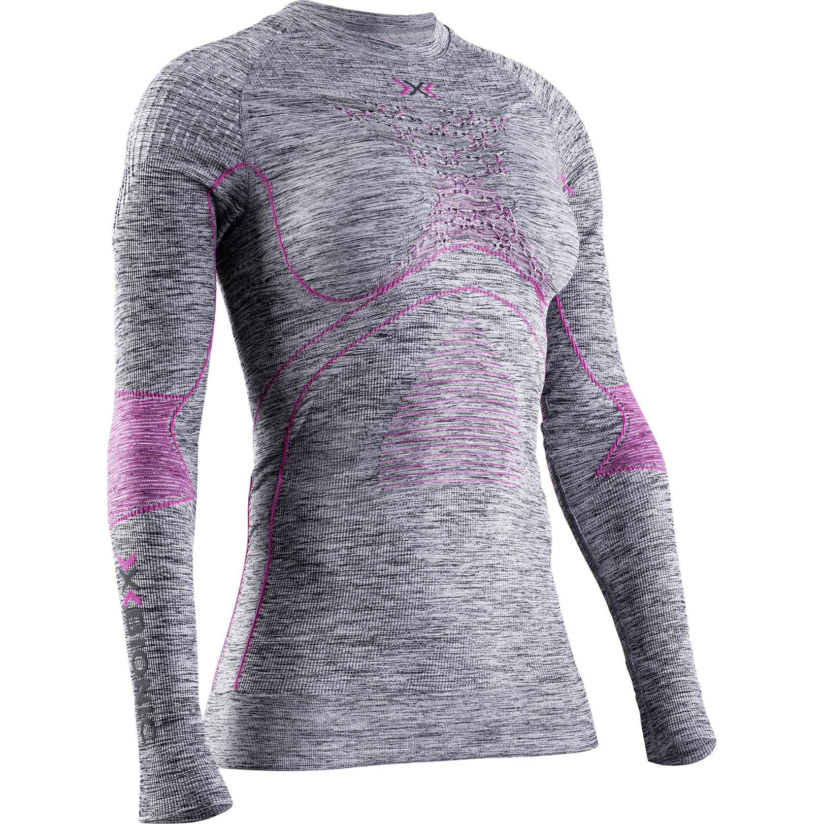 Picture of X-Bionic Energy Accumulator 4.0 Melange Long Sleeves Shirt for Women - grey melange/pink
