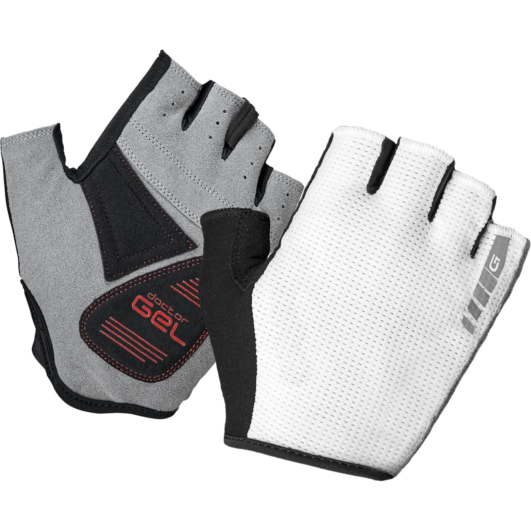 Produktbild von GripGrab EasyRider Gepolsterte Kurzfinger Handschuhe - White