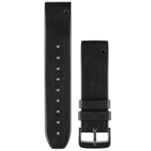 Image of Garmin QuickFit 22 Watch Band for fenix 5/6 / Forerunner 935/945 / Instinct - Black Perforated Leather - 010-12500-02