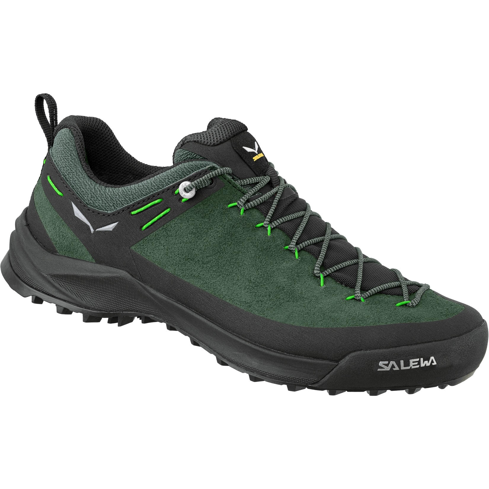 Image of Salewa Wildfire Leather Approach Shoes - raw green/black 5331