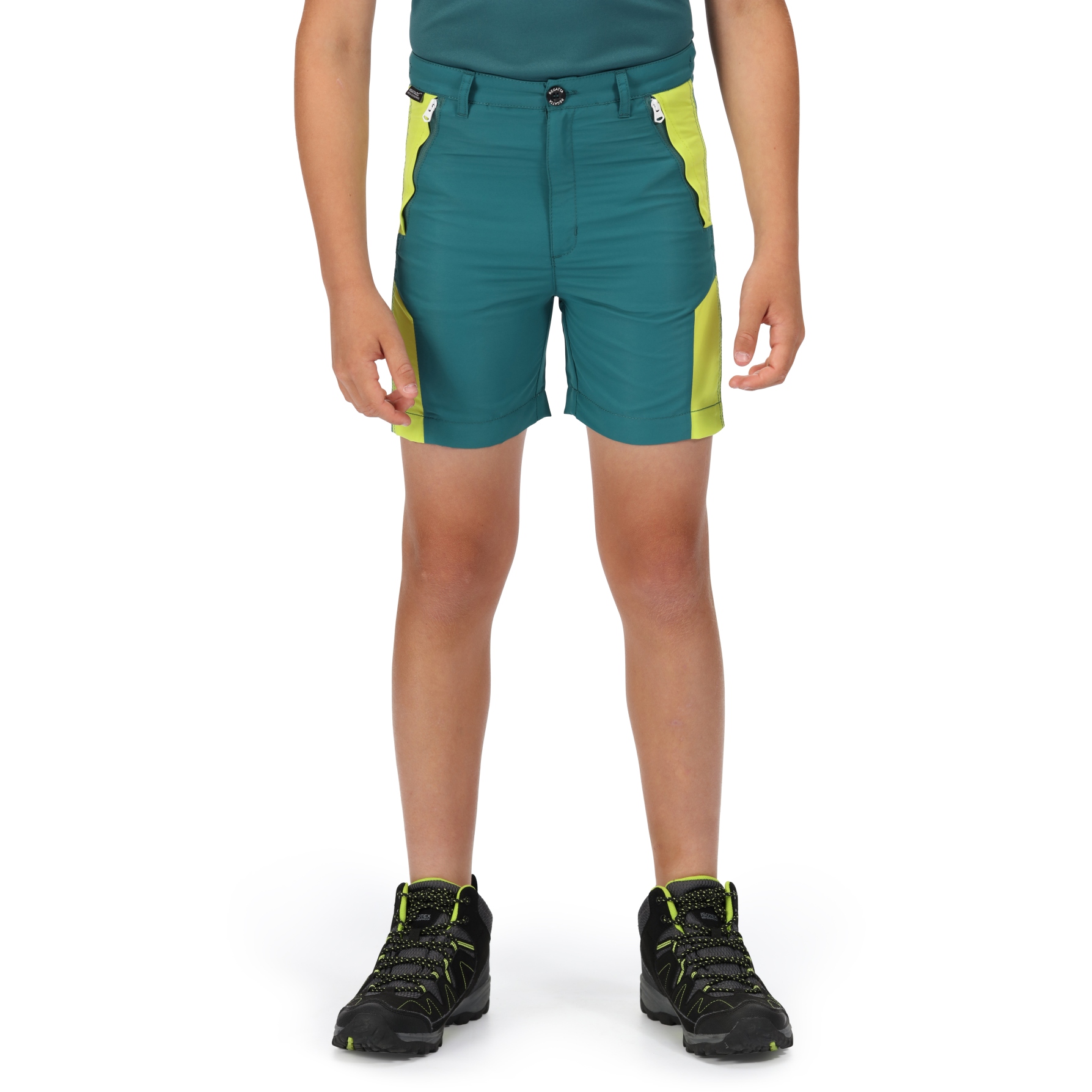 Produktbild von Regatta Sorcer Mountain Shorts II Kinder - Pacific Green/Bright Kiwi P8I