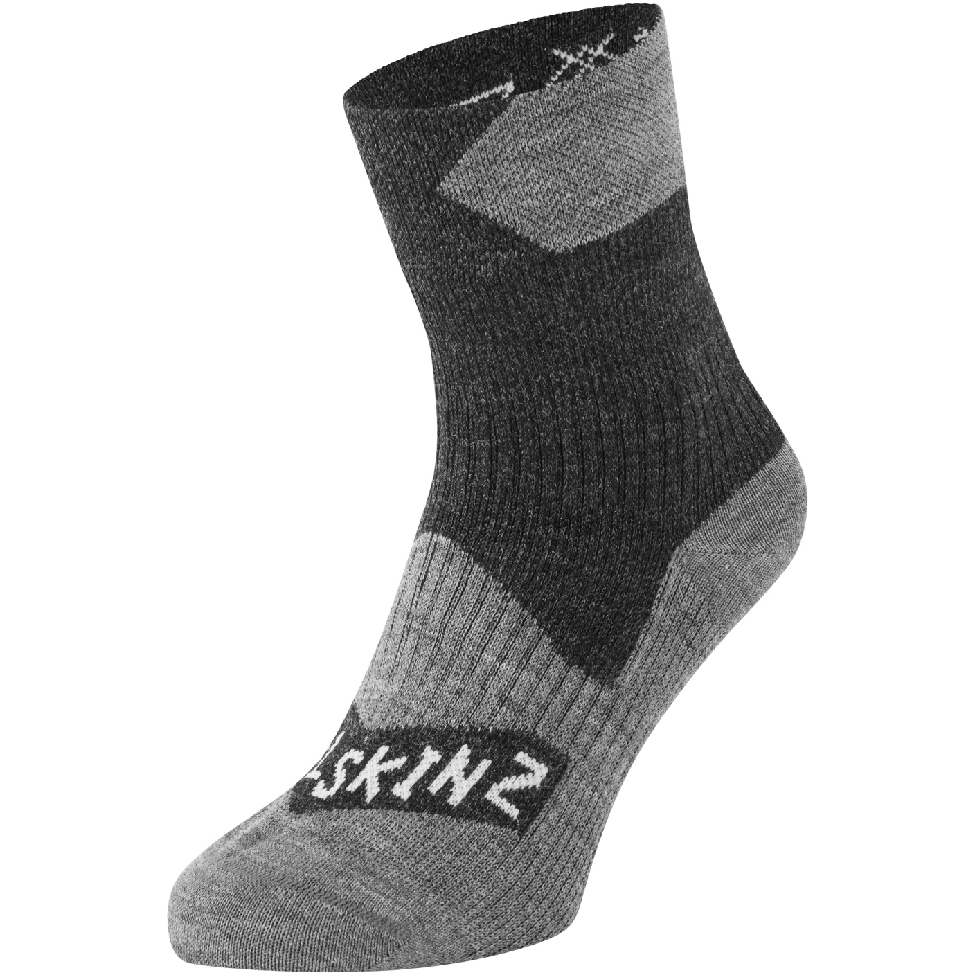 Водонепроницаемые всесезонные носки SealSkinz Bircham длиной до щиколотки - Черный/серый Marl grey